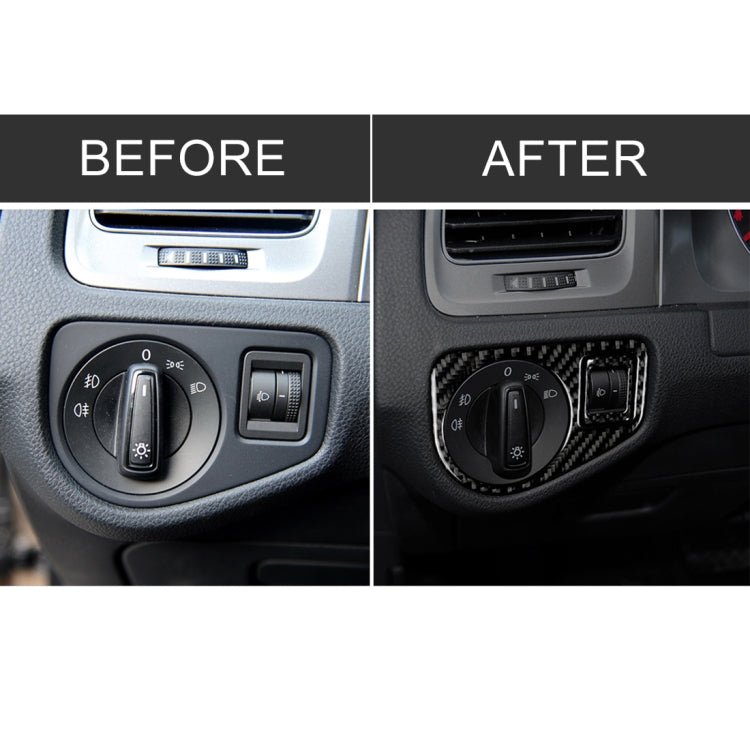 Car Carbon Fiber Headlight Switch Panel Decorative Sticker for Volkswagen Golf 7 2013-2017, Left Drive, Headlight Switch Panel