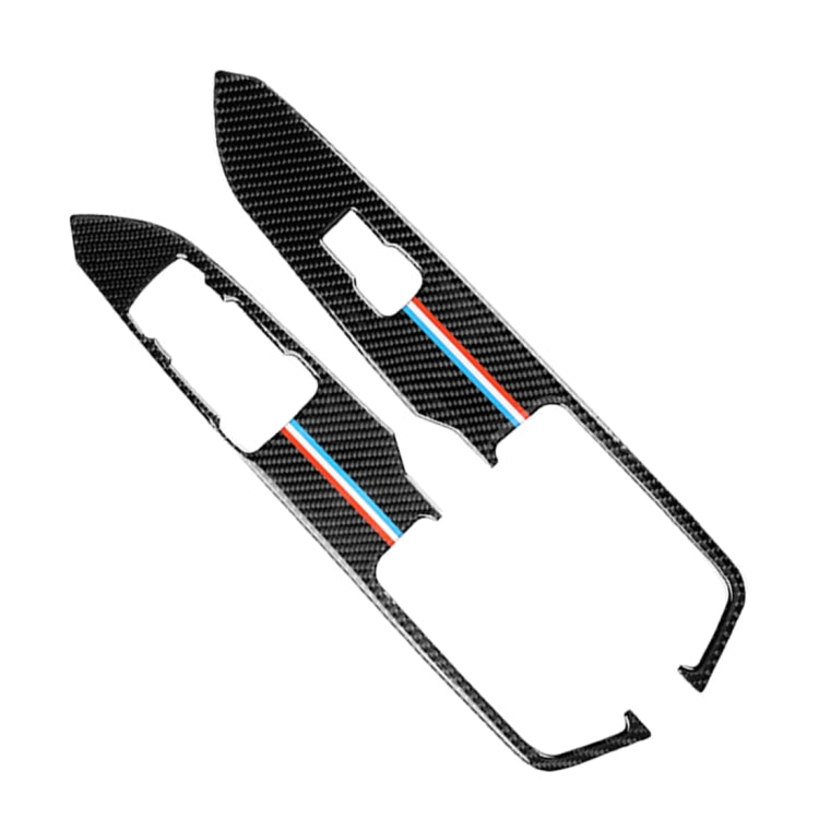 2 PCS Car USA Color Carbon Fiber Window Lift Panel Decorative Sticker for Ford Mustang 2015-2017, Left Drive, Window Lift Panel