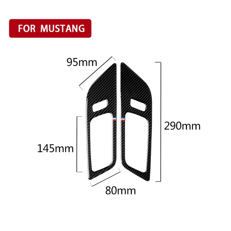 2 PCS Car USA Color Carbon Fiber Door Inner Handles Decorative Sticker for Ford Mustang 2015-2017, Door Inner Handles