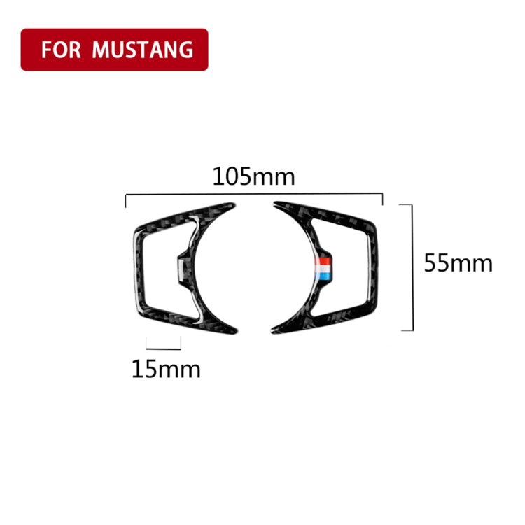 2 PCS Car USA Color Carbon Fiber Headlight Frame Decorative Sticker for Ford Mustang 2015-2017, Headlight Frame