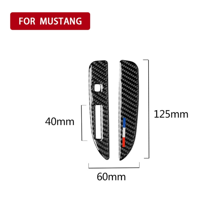 2 PCS Car USA Color Carbon Fiber Gearshift Panel Decorative Sticker for Ford Mustang 2015-2017, Left Drive, Gearshift Panel