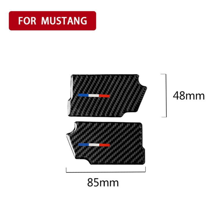 2 PCS Car USA Color Carbon Fiber Door Inner Handle Wrist Panel Decorative Sticker for Ford Mustang 2015-2017, Door Inner Handle Wrist