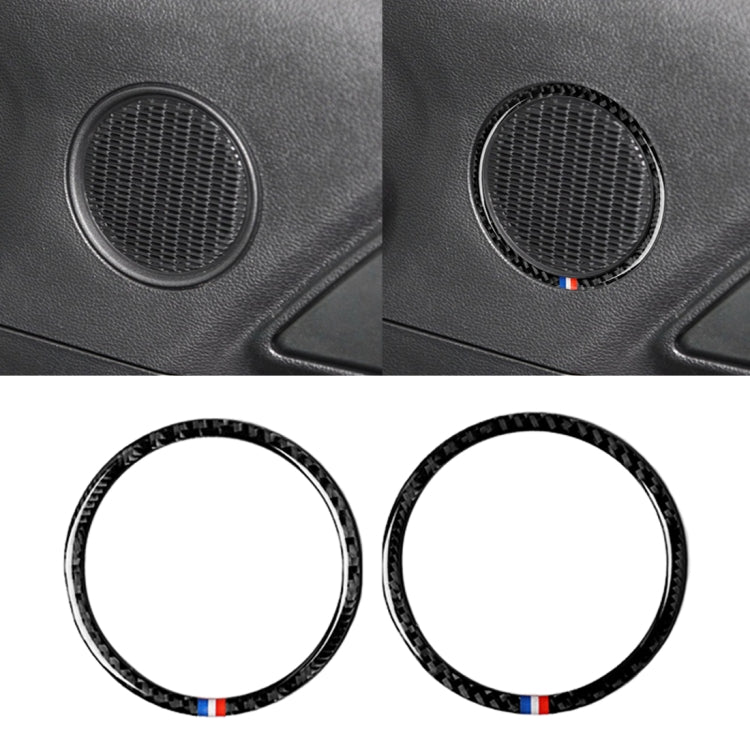 2 PCS Car USA Color Carbon Fiber Horn Ring Decorative Sticker for Ford Mustang 2015-2017, Horn Ring