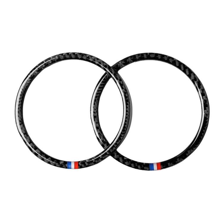 2 PCS Car USA Color Carbon Fiber Horn Ring Decorative Sticker for Ford Mustang 2015-2017, Horn Ring