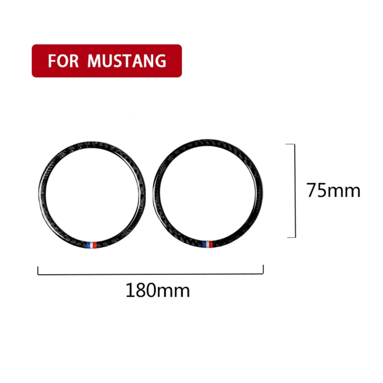 2 PCS Car USA Color Carbon Fiber Horn Ring Decorative Sticker for Ford Mustang 2015-2017, Horn Ring