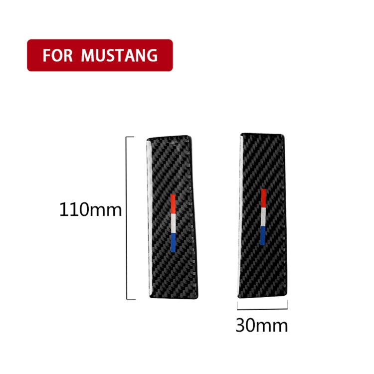2 PCS Car USA Color Carbon Fiber Central Control Decorative Sticker for Ford Mustang 2015-2017, Central Control