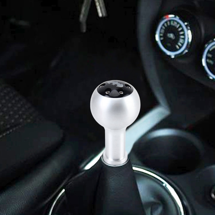 Universal Vehicle Car Bat Pattern Shifter Cover Manual Automatic Aluminum Gear Shift Knob(Silver), Size: 5*9cm, Bat Pattern Shifter Cover