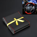 Four Seasons Genuine Leather Hand-stitched Car Adaptation Steering Wheel Cover