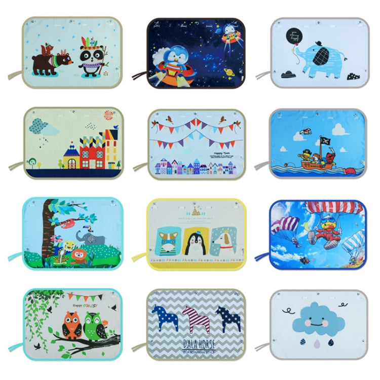 Car Large Rear Window Sunscreen Insulation Window Sunshade Cover, Size: 70*50cm, Magic World, Moon Baby, Waterpark, House, Mustache, Rocket, Little Pirate, Small Cloud, Camping, Happy Time, Pink Bus, Happy School Bus