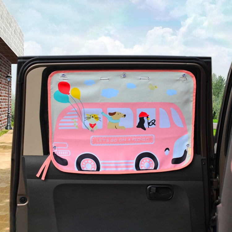 Car Large Rear Window Sunscreen Insulation Window Sunshade Cover, Size: 70*50cm, Magic World, Moon Baby, Waterpark, House, Mustache, Rocket, Little Pirate, Small Cloud, Camping, Happy Time, Pink Bus, Happy School Bus