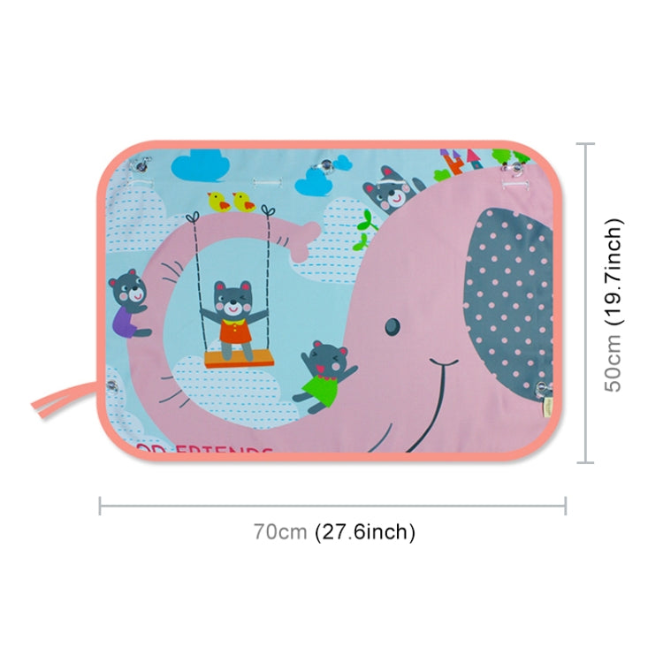 Car Large Rear Window Sunscreen Insulation Window Sunshade Cover, Size: 70*50cm, Magic World, Moon Baby, Waterpark, House, Mustache, Rocket, Little Pirate, Small Cloud, Camping, Happy Time, Pink Bus, Happy School Bus