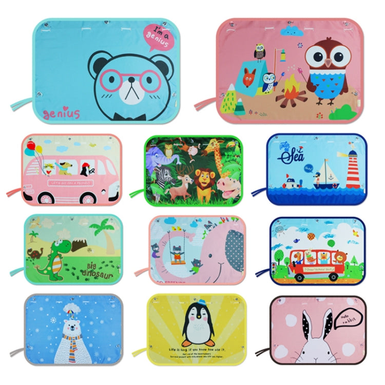 Car Large Rear Window Sunscreen Insulation Window Sunshade Cover, Size: 70*50cm, Magic World, Moon Baby, Waterpark, House, Mustache, Rocket, Little Pirate, Small Cloud, Camping, Happy Time, Pink Bus, Happy School Bus