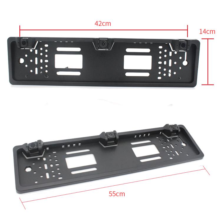 PZ600-L Europe Car License Plate Frame Rear View Camera Visual Rear View Parking System with 2 Reversing Radar Detector, with 2 Reversing Radar Detector