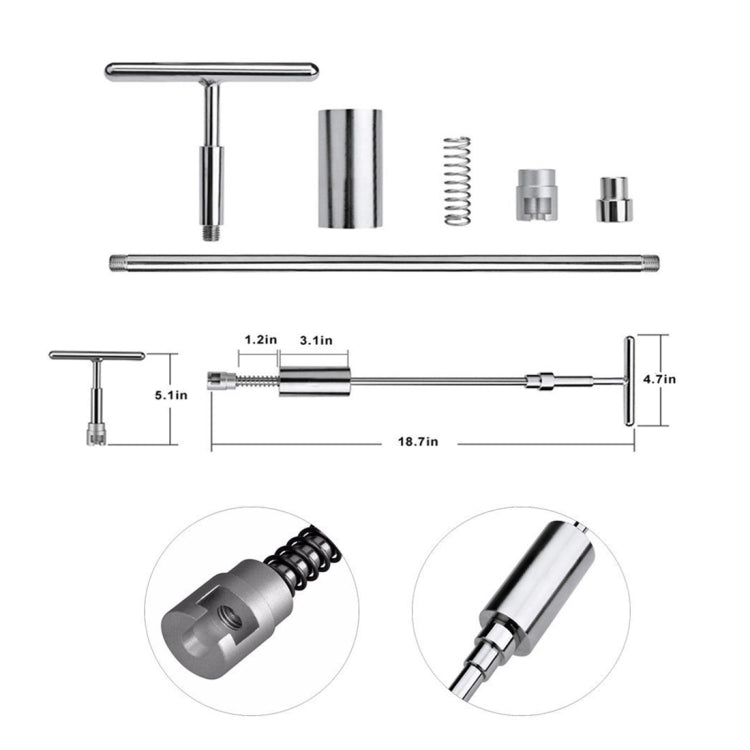 Auto Repair Body Tool Kit PDR Dent Paintless Repair Tools Dent Puller Slide Hammer Reverse Hammer Aluminum Suction Cups for Dent, Without Red T handle