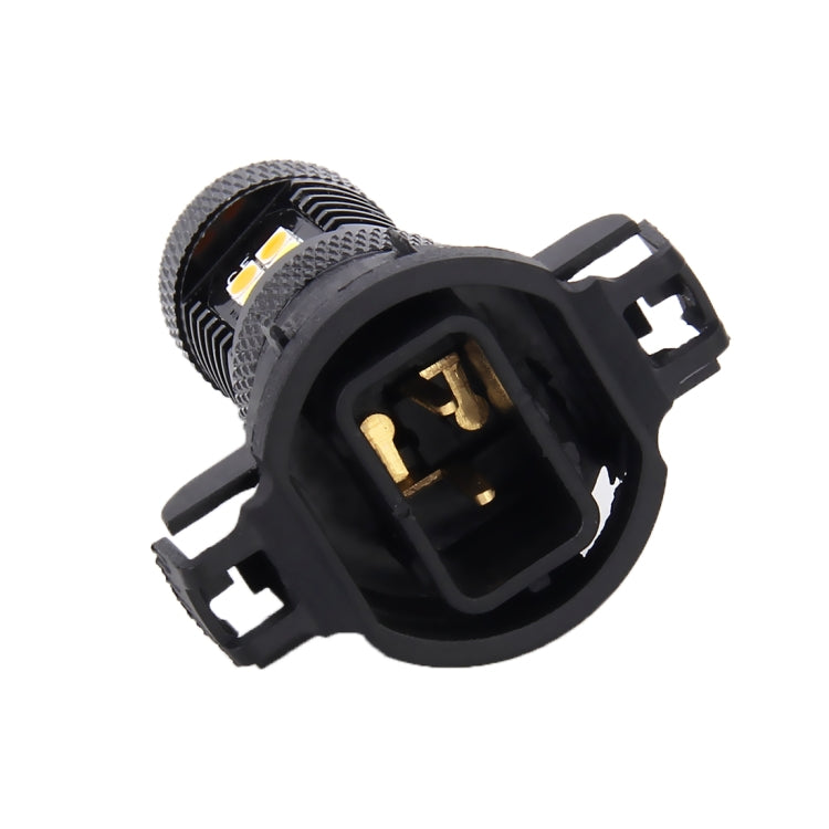 2 PCS Super Bright PSX24W DC 12V 5W 350LM Auto Car Fog Light with 16 SMD-3030 LED Bulbs Lamp, White + Yellow Light, PSX24W