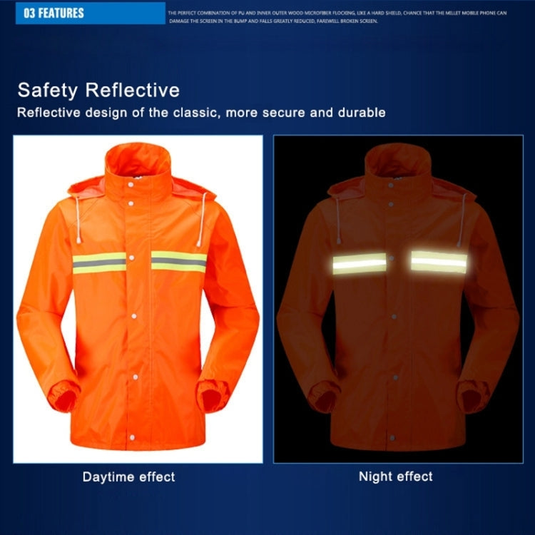 Adult Split Reflective Raincoats Rain Pants Cleaners Waterproof Clothes Labor Insurance Safety Sanitation Suits, Size: 2XL, Size: 2XL