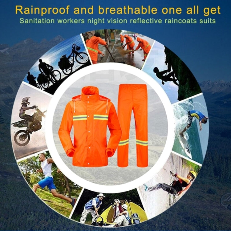Adult Split Reflective Raincoats Rain Pants Cleaners Waterproof Clothes Labor Insurance Safety Sanitation Suits, Size: L, Size: L