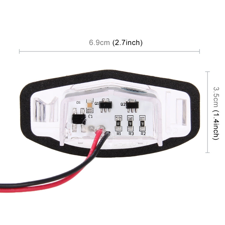 2 PCS DC 12V 2W 120LM 6000K LED License Plate Light 18-SMD Bulbs Lamps for Honda Civic VII4/5D 01-05, VIII 06-17, City 4D 03-09, Lengend 99-04, For Honda Civic