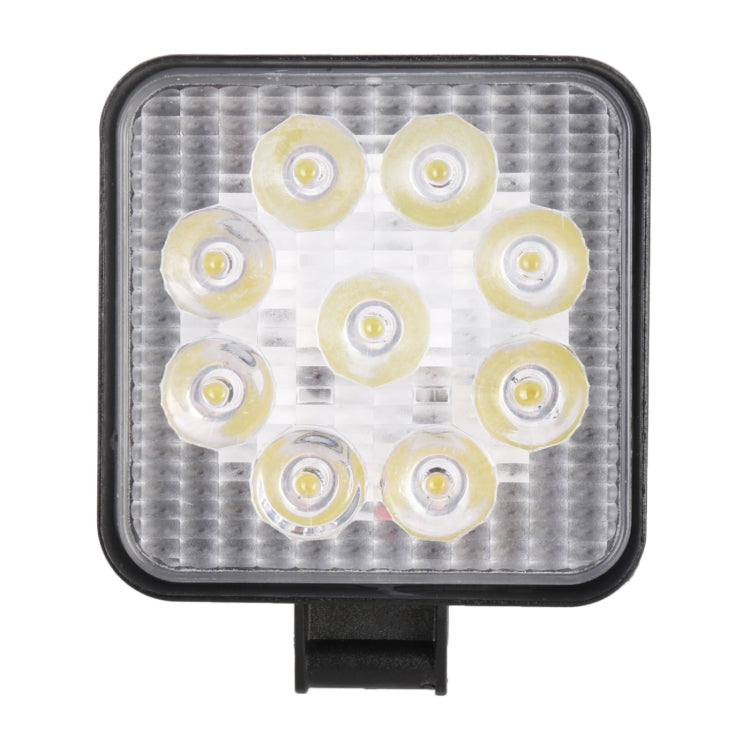 DC 10-30V 27W 2500LM 6000K Waterproof Vehicle Car Boat Marine External Work Lights Emergency Lights 60 Degrees Adjustable Flood Light LED Car Bulbs with 9 Intense Wafer LED Lights, Flood Light+27W