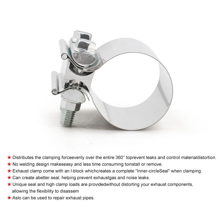 2.75 inch Car Turbo Exhaust Downpipe Stainless Steel Lap Joint Band Clamp, 2.75 inch