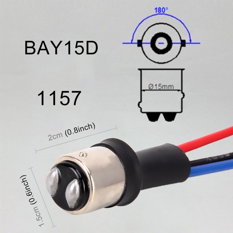 1 Pair 1157 / BAY15D Bulb Holder Base Male Socket with Wire, 1157 / BAY15D