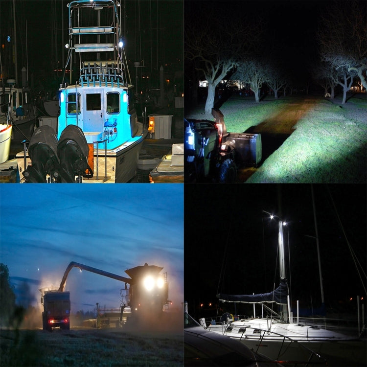 DC 10-30V 18W 2300LM 6500K Waterproof Vehicle Car Boat Marine External Work Lights Emergency Lights 60 Degrees Adjustable Flood Light LED Car Bulbs with 6 Intense CREE LED Lights, Flood Light+18W