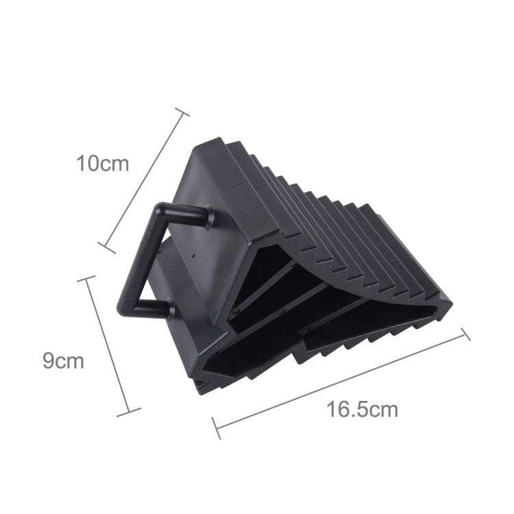 2pcs Solid Rubber Wheel Chock with Handle for Vehicles Under 2.5 Tons