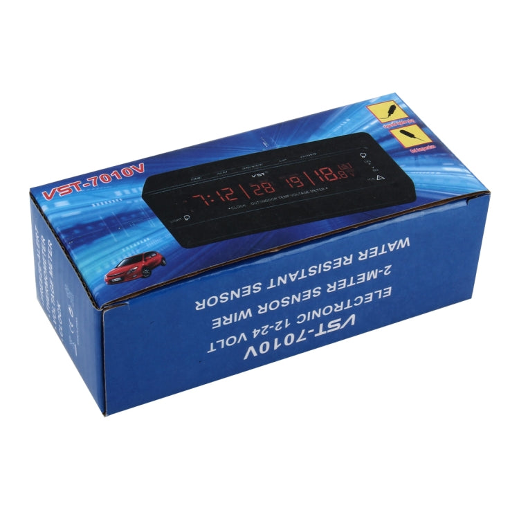 Digital Car Thermometer Voltage Meter Luminous Clock Tester Detector Multi-function Car Digital Clock with Thermometer and Automotive Voltmeter, Thermometer Voltage Meter