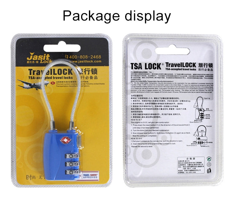 JASIT TSA719 Zinc Alloy 3-Digit Password TSA Lock Travel Luggage Padlock