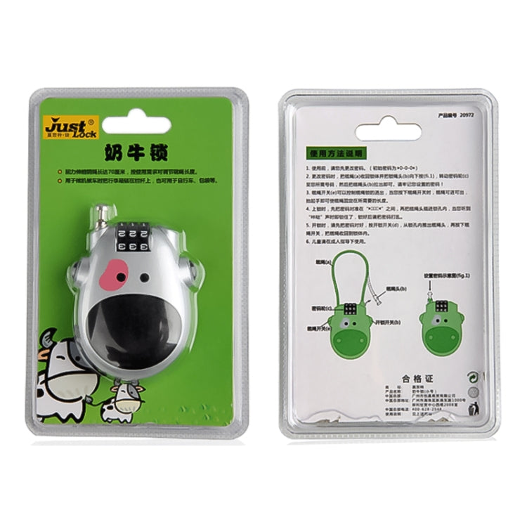 JASIT Portable Multifunction Cute Cow Travel Luggage Password Lock, Luggage Password Lock