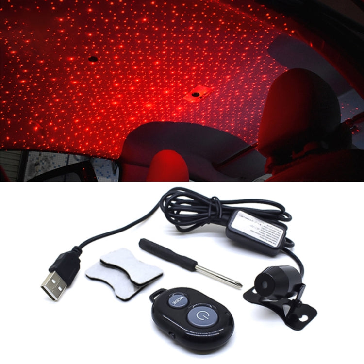 5V Roof Ceiling Decoration Red Light Star Night Lights Starry Sky Atmosphere Lamp Projector with Remote Control, Starry Sky/Remote Control