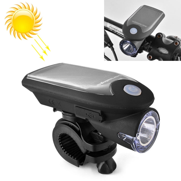 3W 240LM USB Solar Energy Motorcycle / Bicycle Front Light, Front Light Black, Front Light White