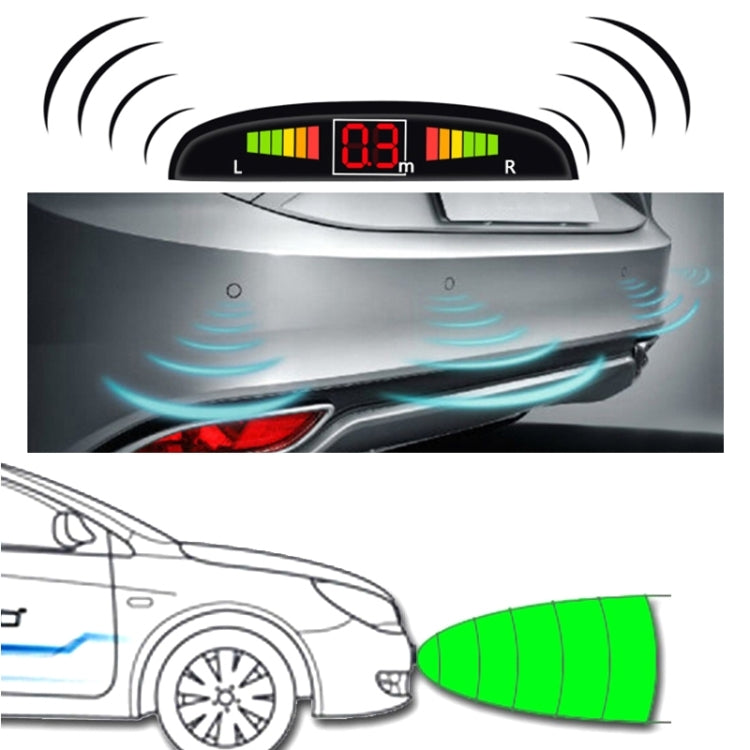 Car Voice Prompt Reverse Backup Radar System - Premium Quality 4 Parking Sensors Car Reverse Backup Radar System with LCD Display, Backup Radar System