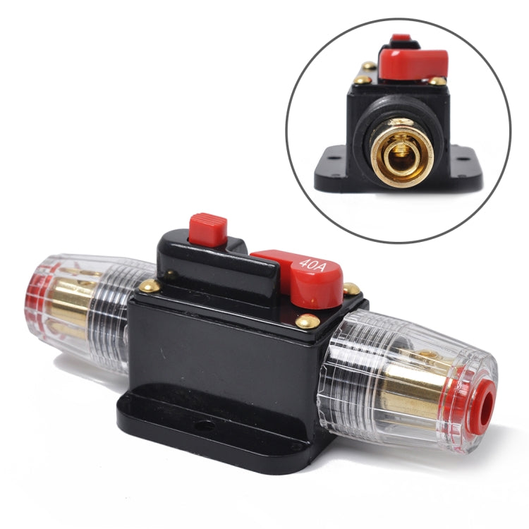 DC 12-24V Car Circuit Breaker Stereo Audio Fuse Holder Insurance 40A Fuse, 40A