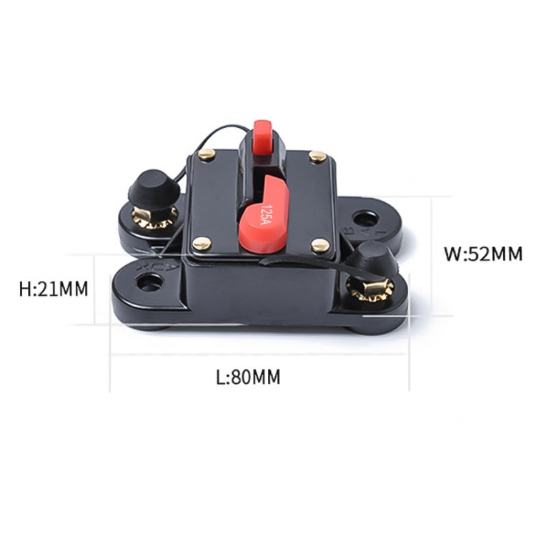125A DC 12-24V Car Audio Stereo Circuit Breaker Automatic Reset Fuse Holder, 125A