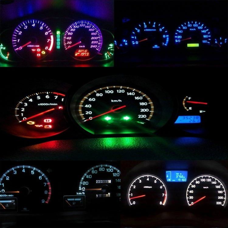 10 PCS 0.5W T4.7 Wedge Instrument Panel LED Light Dashboard Gauge Cluster Indicator Lamp Bulb, 0.5W T4.7
