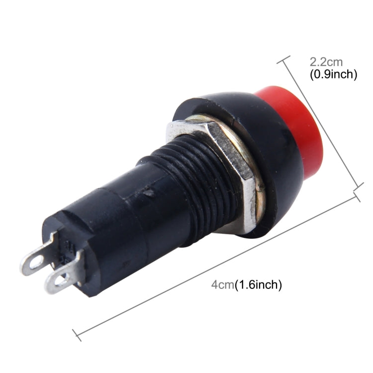 10 PCS Car Auto Universal DIY 2 Pin Round Cap OFF- ON Push Button, Long