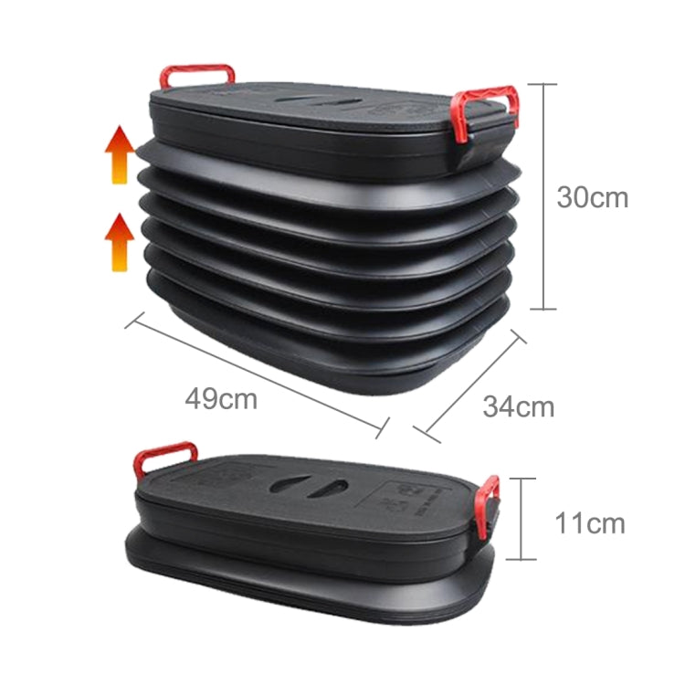 37L Car Collapsible Plastic Organizer Bin with Lid for Camping and Outdoor, Car Collapsible Organizer Bin