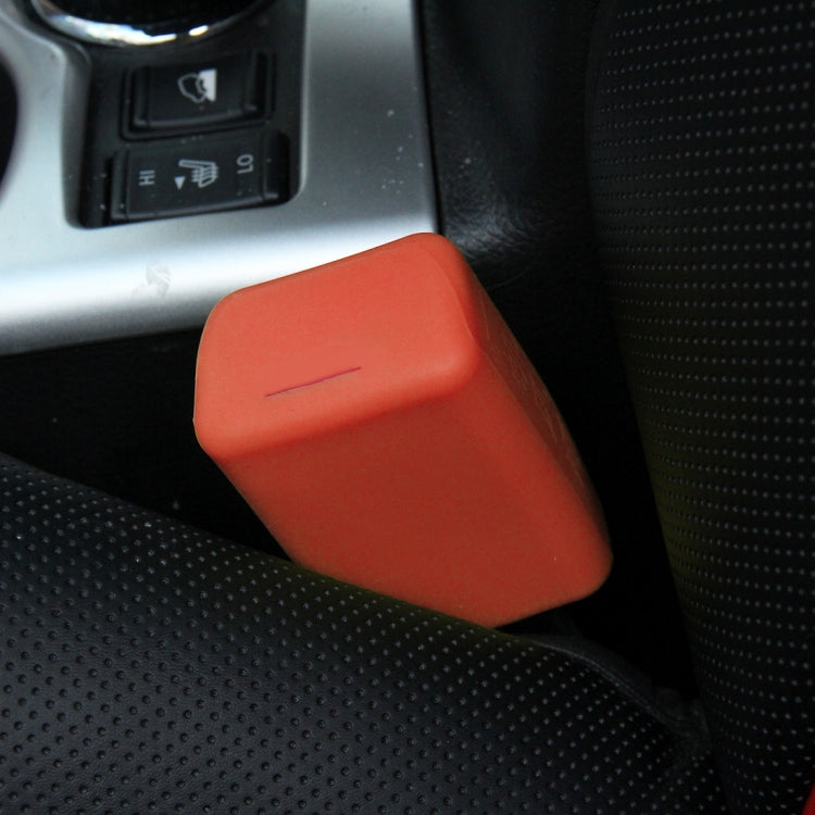 Safe Rubber Car Seat Belt Clips Locking Buckles Protective Cover, Orange, Green, Blue, Red, Yellow, Black