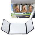 SHUNWEI Car Sun Visor Adjustable Mirror Car Makeup Sun-shading Vehicle Mounted Cosmetic Mirror Folding Vanity Mirror Triple Folding Car Interior Makeup Mirror Auto Supplies, SD-2408