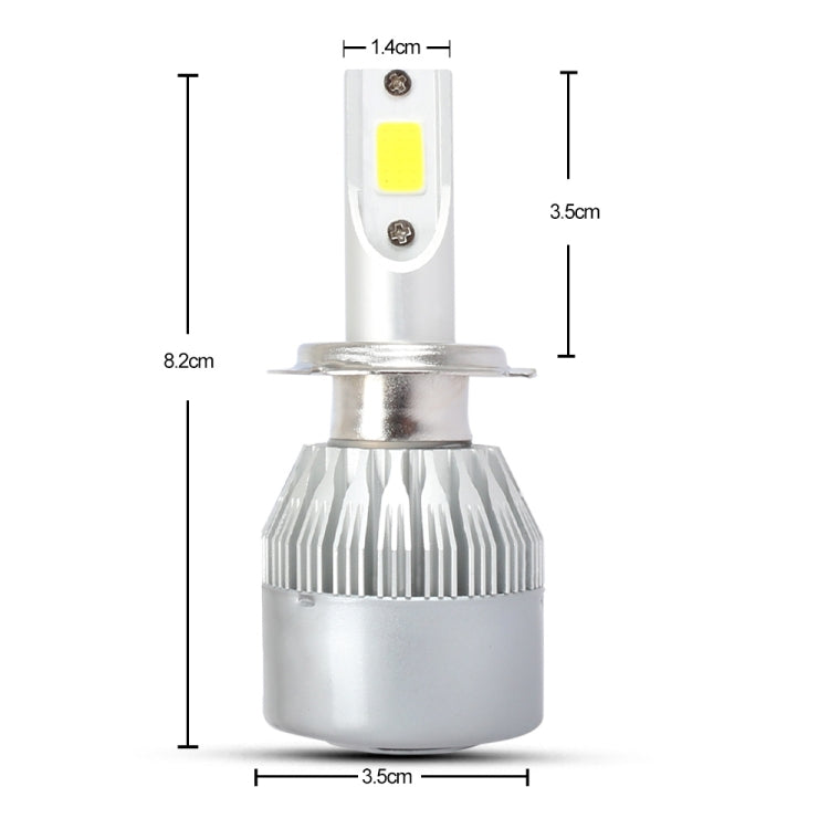 2 PCS H7 18W 1800 LM 8000K IP68 Casnbus Constant Current Car LED Headlight with 2 COB Lamps, DC 9-36V, H7