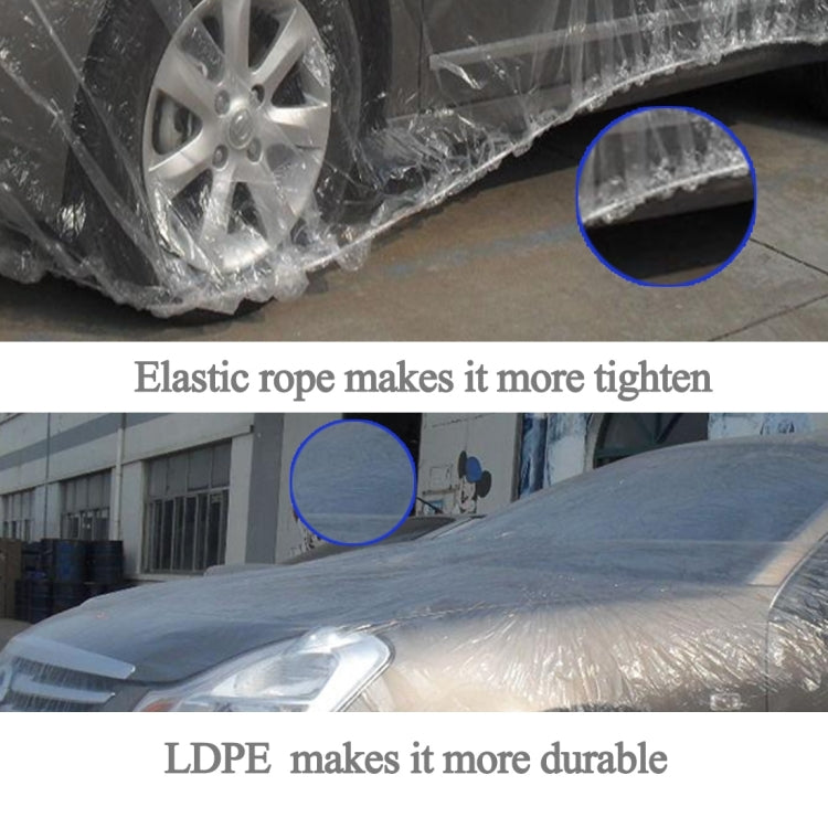 Outdoor Universal Waterproof Anti-Dust Sunproof 3-Compartment Sedan Disposal PE Car Cover, Fits Cars up to 6.6m(257 inch) in Length, Up to 6.6m