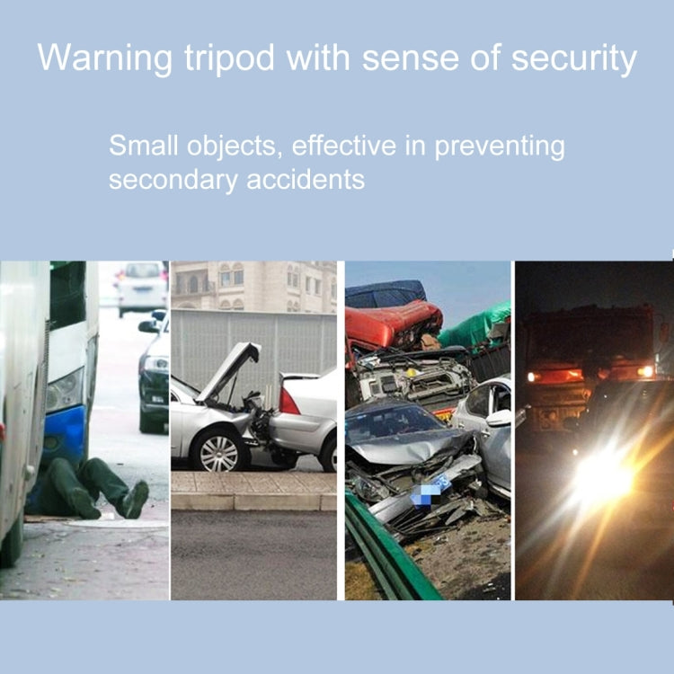 Practical Car Triangle Emergency Warning Sign Foldtable Reflective Safety Roadside Lighting Stop Sign Tripod Warning Tripod, Warning Tripod