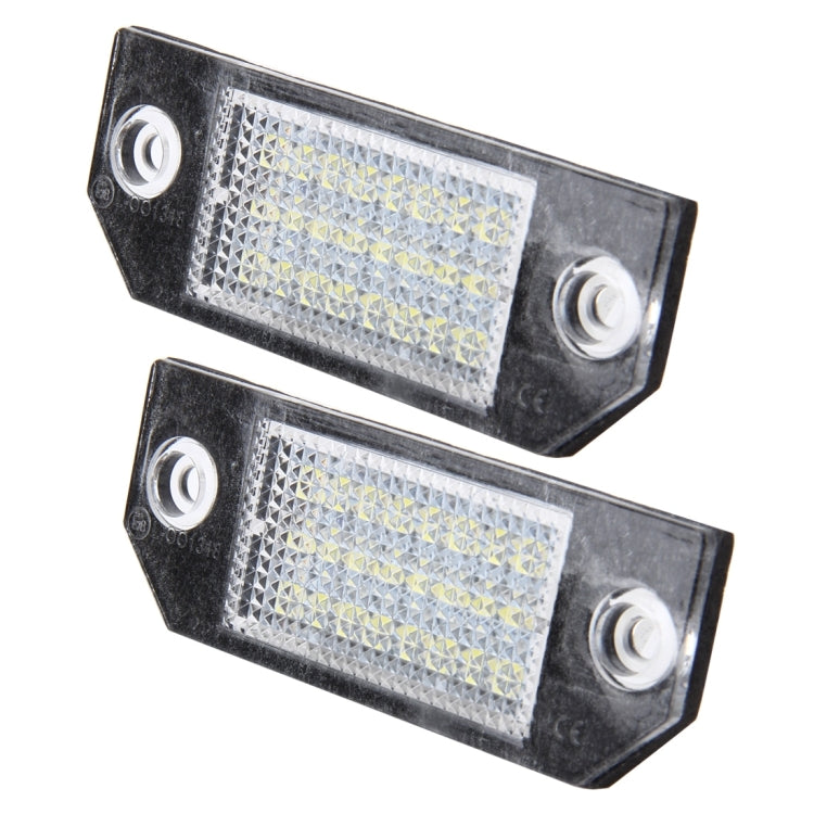 2 PCS License Plate Light with 24  SMD-3528 Lamps for Ford Focus,2W 120LM,6000K, DC12V(White Light), For Ford Focus