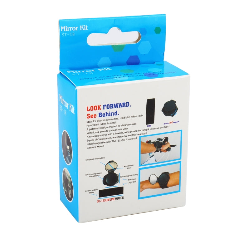Bicycle 360 Degree Back Mirror Arm Wrist Strap Rear View Mirror, Wrist Strap Rear View Mirror