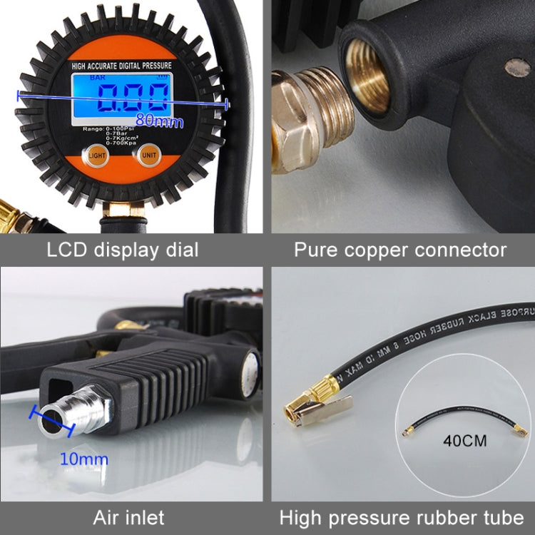 Car Digital LCD Display Tire Air Pressure Inflator Gauge Vehicle Tester Inflation Monitoring, Car Digital Display Tire Air Pressure