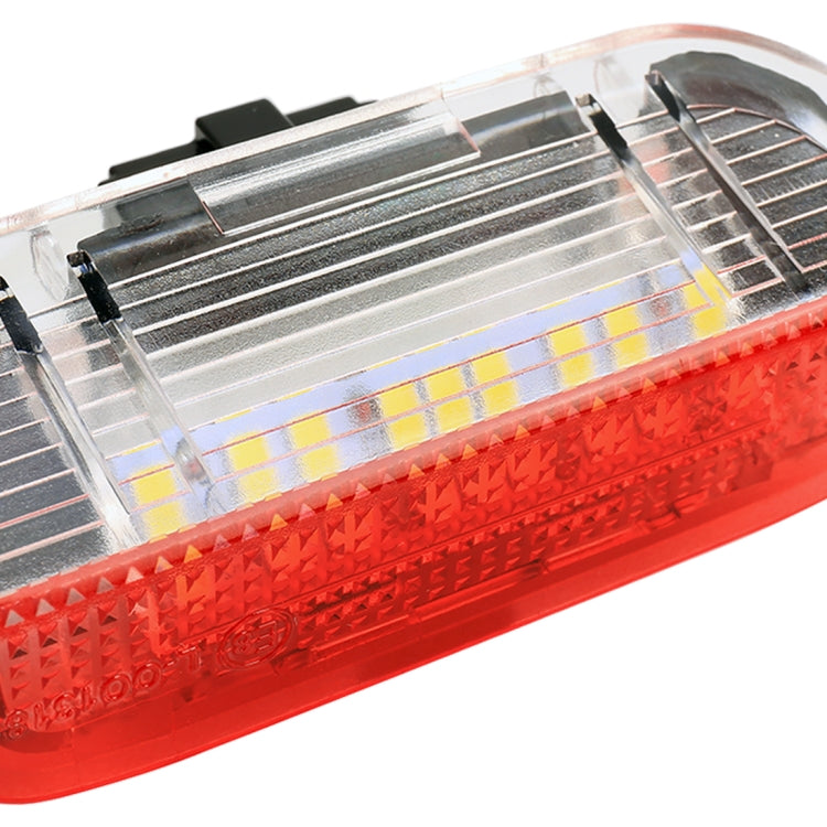 2 PCS LED Car DC 12V 1.6W Door Lights Lamps 18LEDs SMD-3528 Lamps for Volkswagen Golf 5 / 6, White Light + Red Light, For Volkswagen Golf