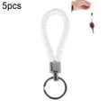 5pcs Car Key Ring Holder With Leather Strip, Car Key Ring Holder(White), Car Key Ring Holder(Yellow), Car Key Ring Holder(Orange), Car Key Ring Holder(Pink)