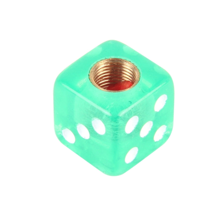 4 PCS Plastic Plated Dice Shape Universal Tire Valve Stem Cap, Dice Shape 6, Dice Shape  6