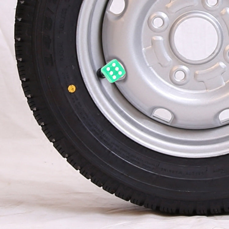4 PCS Plastic Plated Dice Shape Universal Tire Valve Stem Cap, Dice Shape 6, Dice Shape  6